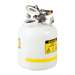 Quick-Disconnect Disposal Safety Can, Polypropylene Fittings for 3/8" Tubing, 5 Gallon, Poly, White