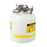 Quick-Disconnect Disposal Safety Can, Stainless Steel Fittings for 3/8" Tubing, 5 Gallon, Poly, White redirect to product page