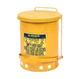 Flame Retardant Foot Operated Waste Can for Oily Hazmat Items, Yellow, 6 Gallons redirect to product page
