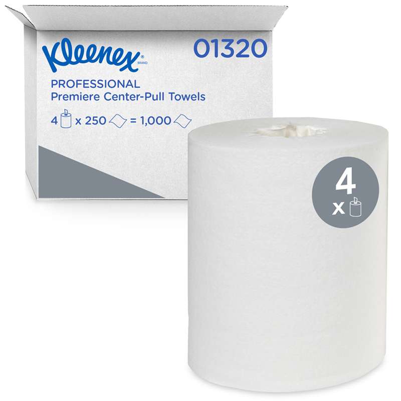Center-Pull Paper Towels, Scott, White, 8" x 15", 275/Roll, 4 Rolls/Case