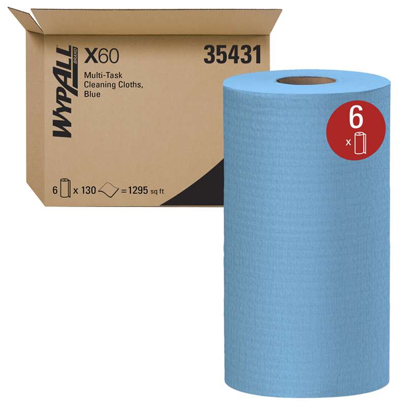 Cleaning Cloths, WypAll, Multi-Task, Blue, 19.6" x 12.2", 130 Sheets/Roll
