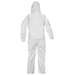 KleenGuard A40 Disposable Hooded Liquid And Particle Protection Coverall, Zipper Front, Microporous Film Laminate, 2XL, White