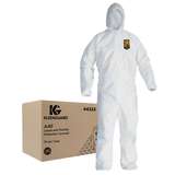 KleenGuard A40 Disposable Hooded Liquid And Particle Protection Coverall, Zipper Front, Microporous Film Laminate, 2XL, White redirect to product page