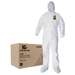 KleenGuard A40 Liquid & Particle Protection  Coveralls, Hooded & Booted, Zip Front, Elastic Wrists & Ankles, White, 2XL, 25 per Case