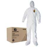 KleenGuard A40 Liquid & Particle Protection Coveralls, Hooded & Booted, Zip Front, Elastic Wrists & Ankles, White, 3XL, 25 per Case redirect to product page