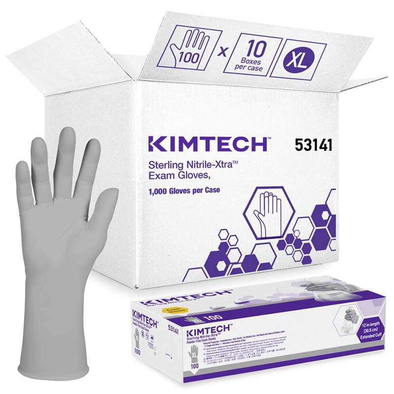 Sterling Powder-Free Nitrile Exam Gloves, X-Large, 12", 100 per Package