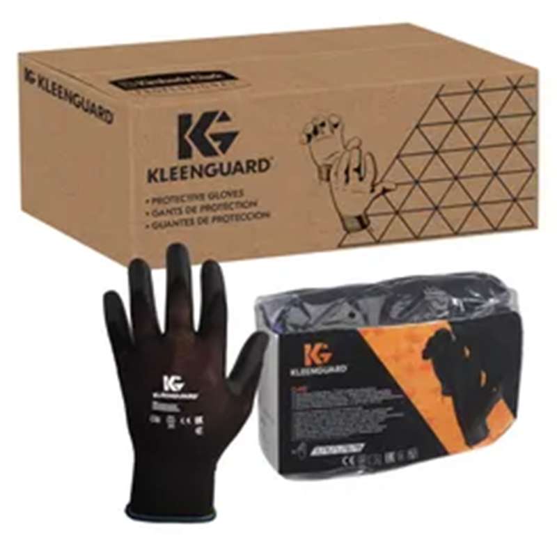 KleenGuard G40 Polyurethane Coated Gloves, Black, Size 8, 12PR/BG, 5BG/CA