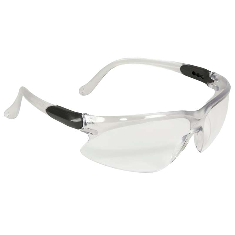 KleenGuard Visio V20 Wraparound Safety Glasses, Clear, Polycarbonate Lens, Silver Temple