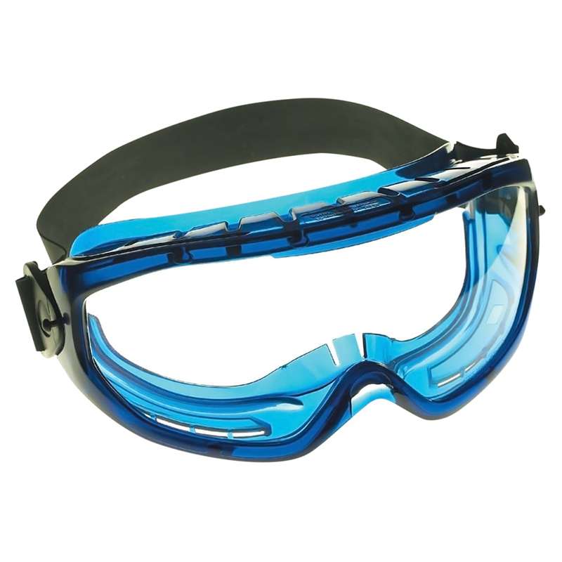 KleenGuard V80 Monogoggle Xtr OTG Safety Goggle, Clear Anti-Fog Lens, Blue Frame  36/Box