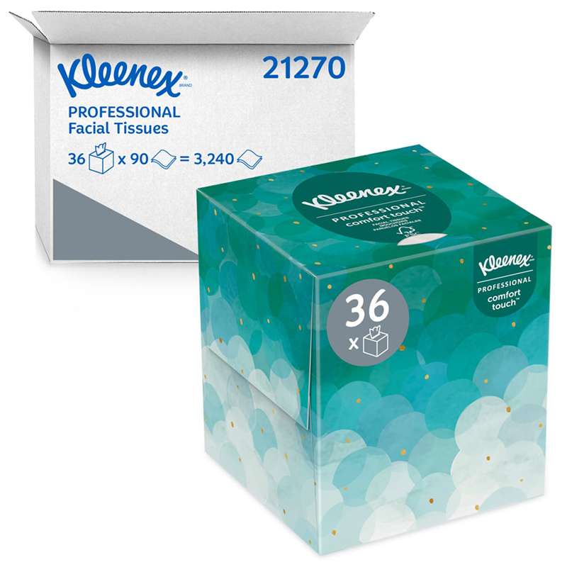 Facial Tissue, Kleenex, White, 8.4" x 8.0", 90 Sheets/Box