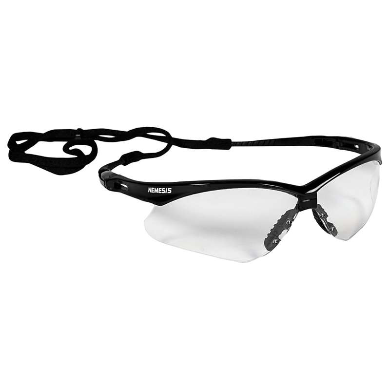 KleenGuard V30 Nemesis Safety Eyewear Clear Anti-Fog Lens, Black Frame, 144 Pairs/Box