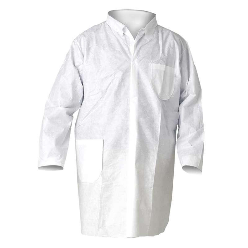 KleenGuard A20 White Breathable Particle Protection Lab Coat with Snap Front Closure, 2XL, 25 per Case