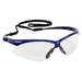 KleenGuard V30 Nemesis Safety Glasses with Clear Anti-Fog Lens and Metallic Blue Frame, 144/Box
