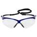 KleenGuard V30 Nemesis Safety Glasses with Clear Anti-Fog Lens and Metallic Blue Frame, 144/Box
