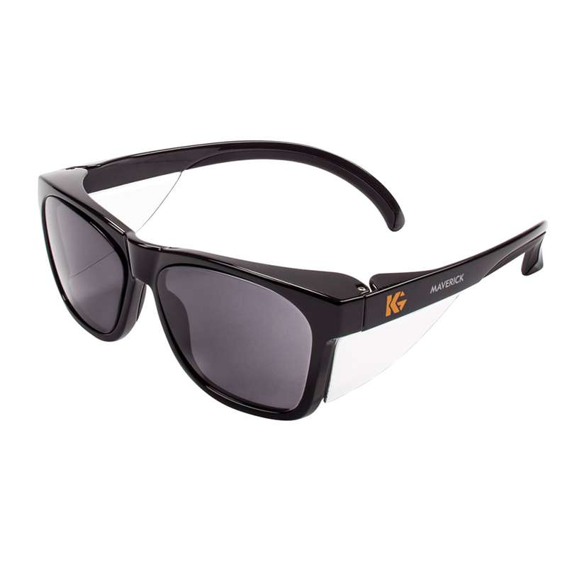 KleenGuard Maverick Safety Glasses with Smoke Anti-fog Lenses and Black Frame, 144/Case