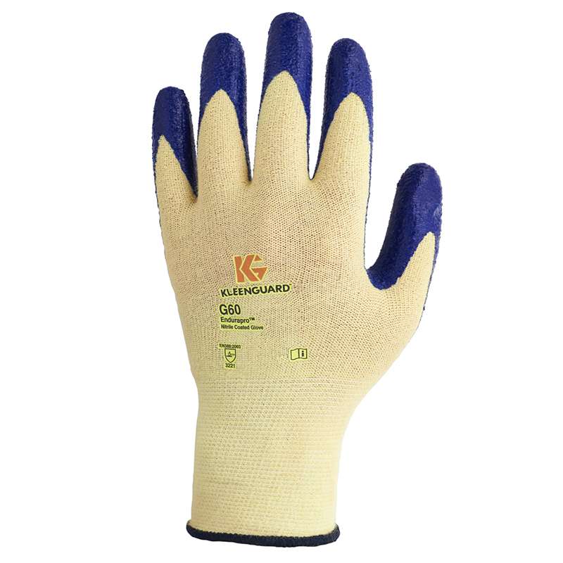 KleenGuard G60 Level 2 Cut Resistant Stretch KEVLAR and Nitrile Coated Gloves, 12-Pair, 2X-Large (11.0)