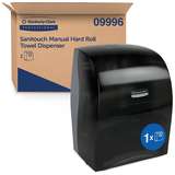 Hard Roll Towel Dispenser, Sanitouch, Manual, Black, 12.63" x 16.13" x 10.2" redirect to product page