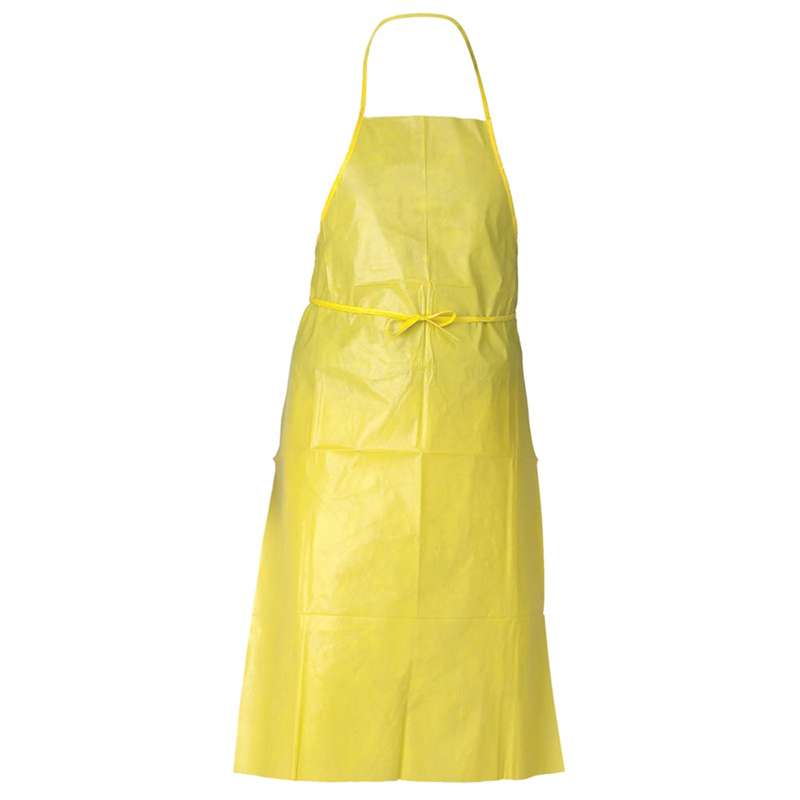 KleenGuard A70 Chemical Spray Protection Bib Apron, Yellow, 44 in