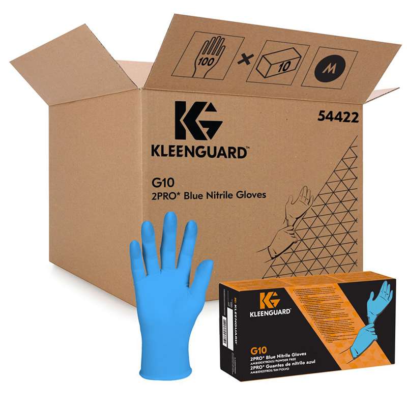 glove in front of box with labelling