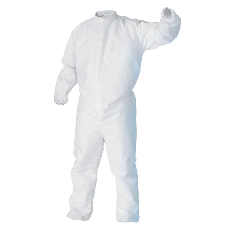 Kimtech A5 Cleanroom Protective Coverall, Thumb Loops and Zipp, White 5XL, Bulk 25 per Case