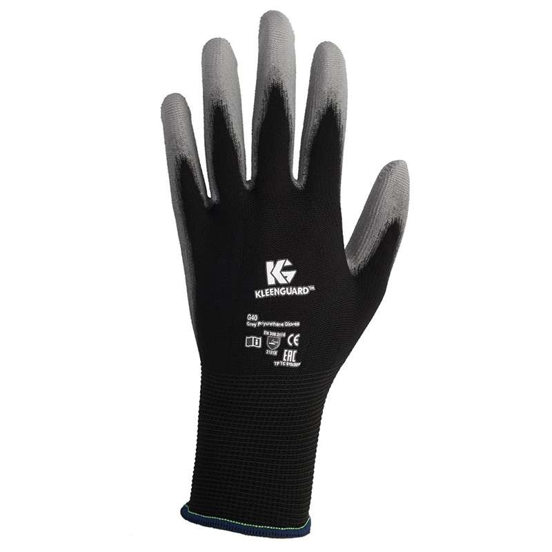 KleenGuard G40 Gray Polyurethane Coated Gloves, Size 10(XL), 12 Pairs per Bag, 60/Case