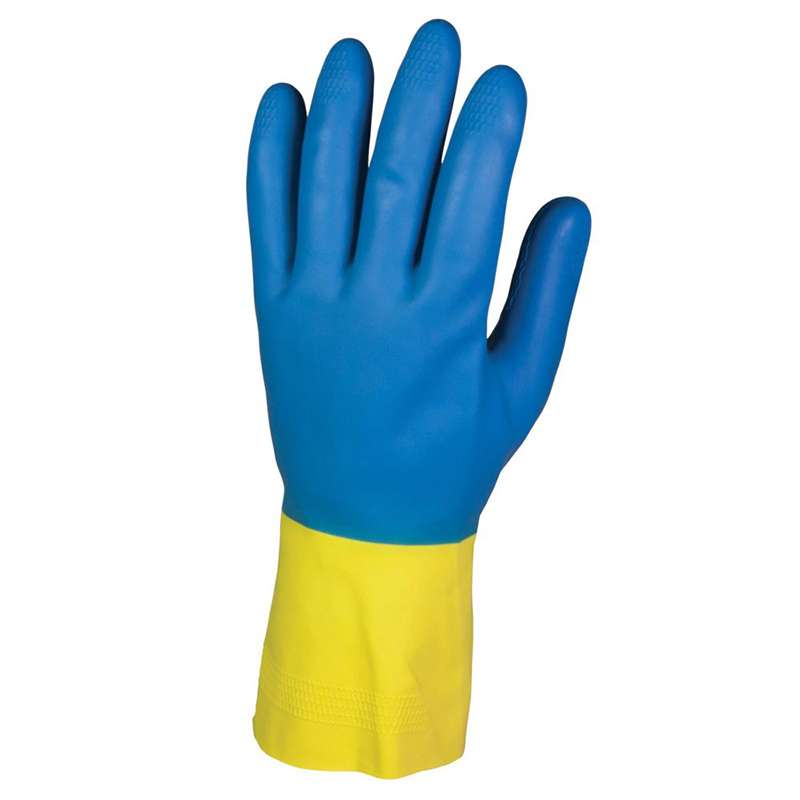 KleenGuard G80 Neoprene Latex Chemical Resistant Gloves, Yellow & Blue, Size 10(XL), 12 Pairs per Package, 60 per Case