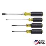 Slotted and Phillips Tip Screwdriver Set with Cushion Grips, 4 Pieces redirect to product page