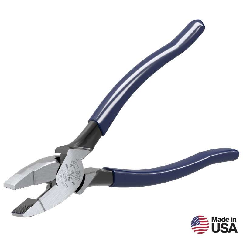 High-Leverage Side Cutting Pliers with Knurled Jaws and New England Nose, 9-3/8" Long
