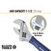 Extra Capacity Adjustable Wrench with 1-1/2" Jaw Capacity, 8-1/2" Long