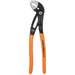 Pump Pliers, 10", Steel, V-Jaw, Hard Teeth, Quick-Adjust Klaw Series