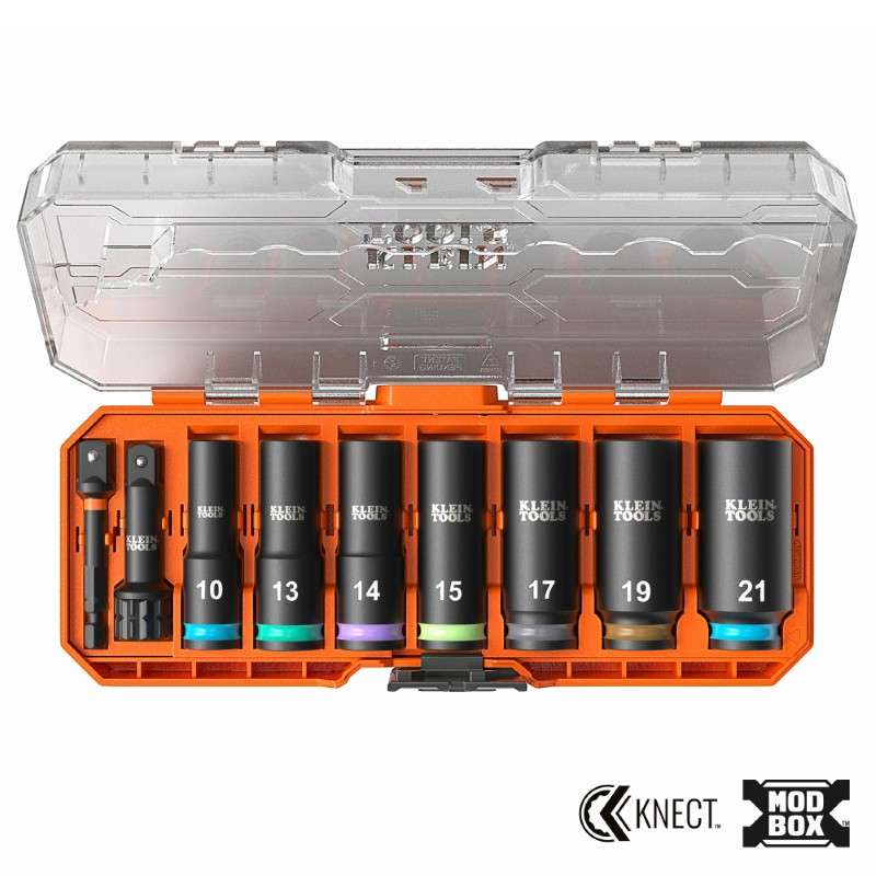 KNECT™ Deep-Well 3/8-Inch Drive Impact Socket Set, Metric, 9-Piece