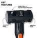 Fiberglass Handle Hammer, 6-Pound