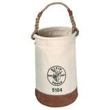 Canvas Tool Bucket with Leather Bottom and Polypropylene Rope Handle, Ø12 x 17" redirect to product page