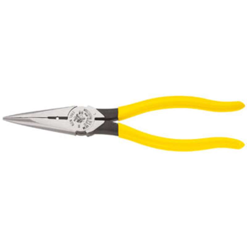 Heavy-Duty Long Nose Side Cutting Pliers with a 12 AWG Stripping Notch, 8-7/16" Long