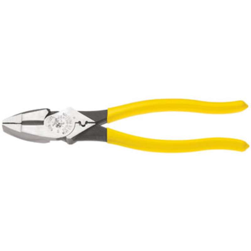 High-Leverage Side Cutting Pliers with Knurled Jaws and Connector Crimper, 9-3/8" Long