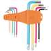 Powder Coated Long Ball-End Hex Key Set, Metric, 9-Piece