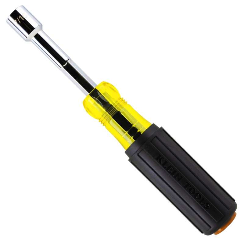 7/16" Magnetic Nutdriver, 8.5" OAL, Color-Coded, Hollow-Shaft, Steel