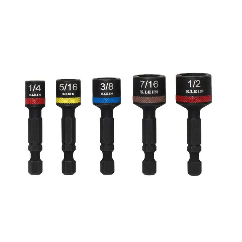 Magnetic Power Nut Setters, 2-Inch Shaft, 5-Piece