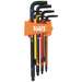Color-Coded Extra Long L Style Hex Key Caddy Set, SAE, 9-Piece