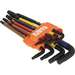Color-Coded Extra Long L Style Hex Key Caddy Set, SAE, 9-Piece