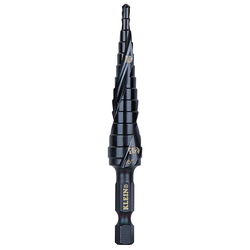 Quick Release Step Drill Bit with Spiral Flute, 1/8" to 1/2"