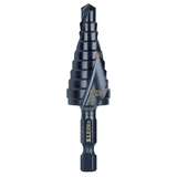 Quick Release Step Drill Bit with Spiral Flute, 1/4" to 3/4" redirect to product page