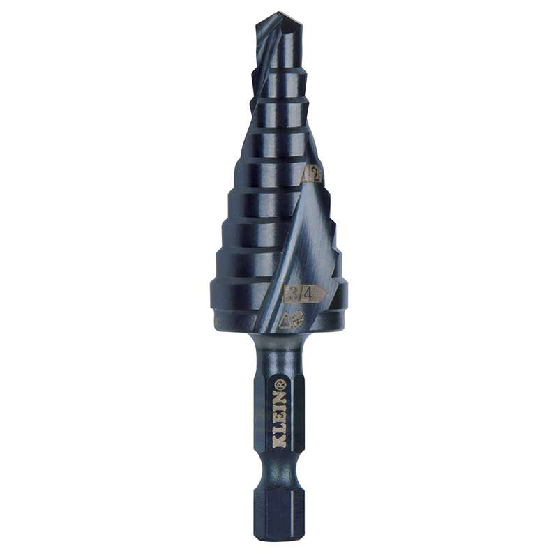 Quick Release Step Drill Bit with Spiral Flute, 1/4" to 3/4"