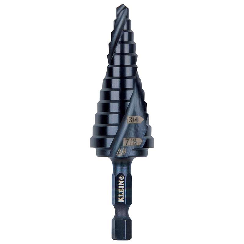 Quick Release Step Drill Bit with Spiral Flute, 3/16" to 7/8"
