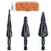 Premium All Pupose Quick Release Spiral Flute Step Bit Kit, Includes 3 Bits, Cutting Oil, and Carry Case