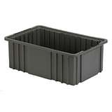Non-ESD-Safe Stackable Divider Tote Box, Grey, 14-7/8 x 9-5/16 x 6" ID, Dividers Sold Separately redirect to product page