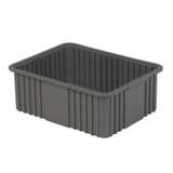 Dividable Stack ESD Tote Box Container, Gray, 22.4 x 17.4 x 8", 4 per Case redirect to product page