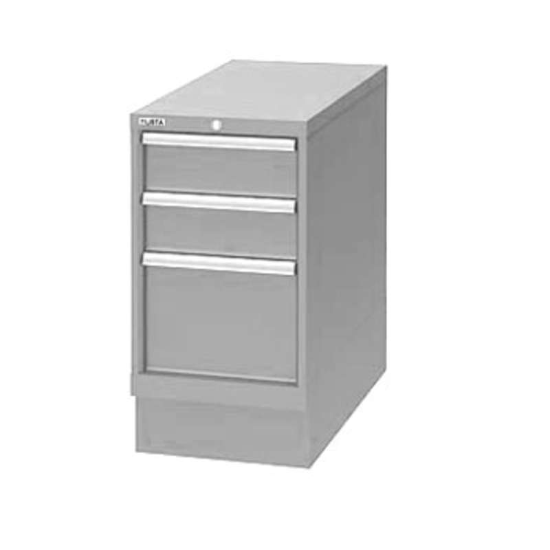 Cabinet Pedestal with Three Drawers, Light Grey