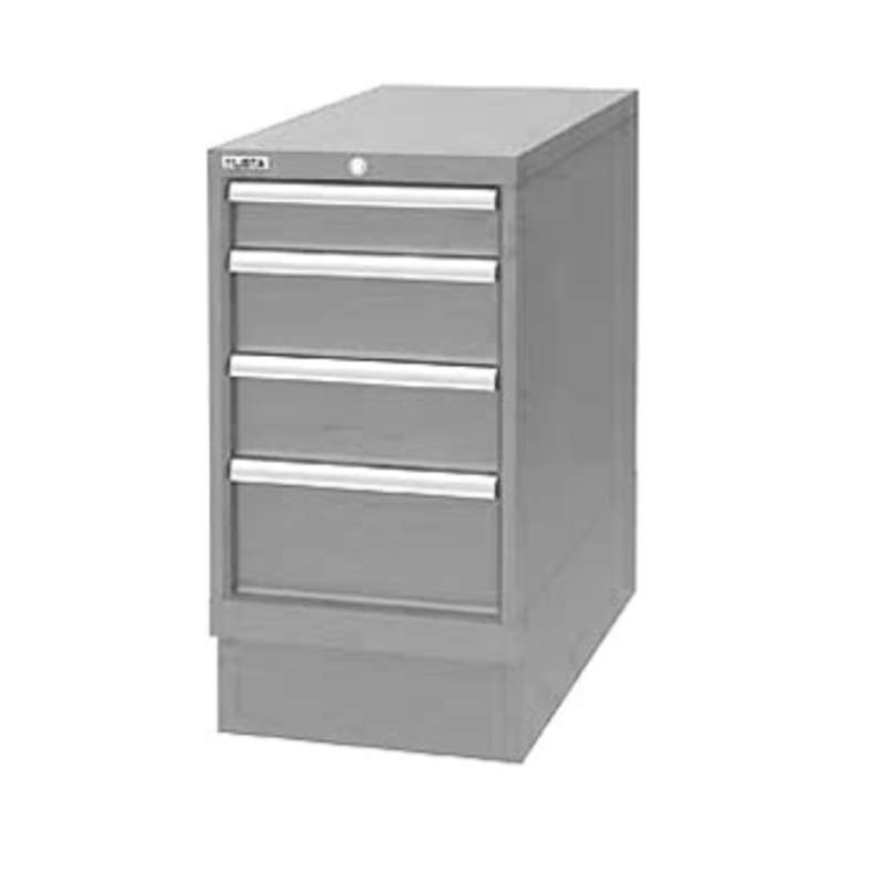 Cabinet Pedestal with Four Drawers, Light Grey