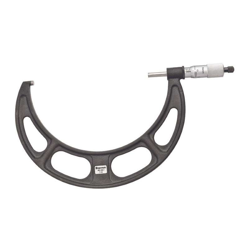 Outside Micrometer, Mechanical, 7"-8" Range, 0.0001" Graduations